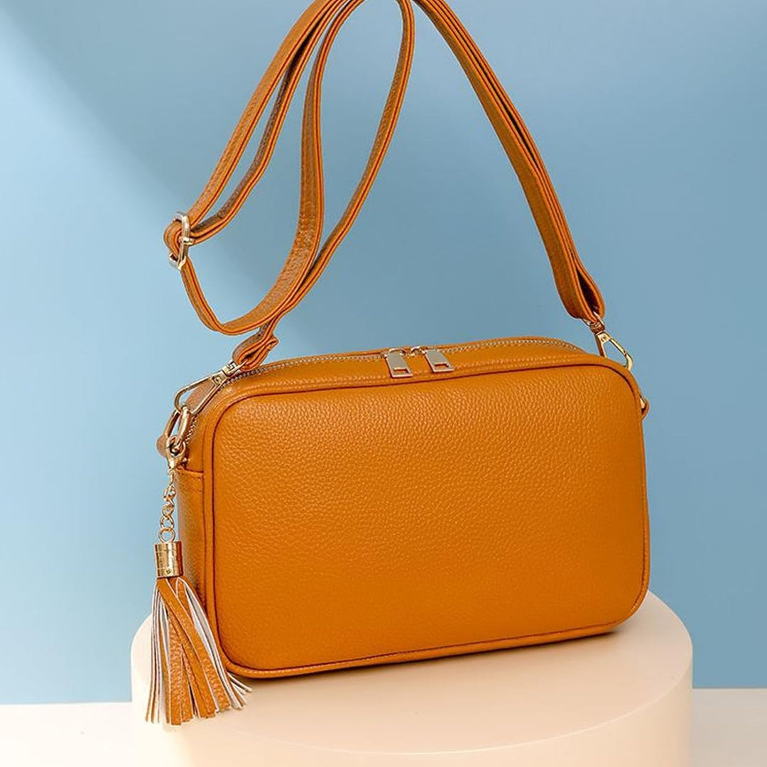 FANDARE Damen Handy Umhängetasche PU Leder Damen Handytasche zum Umhängen Schultertasche mit Zwei Sc