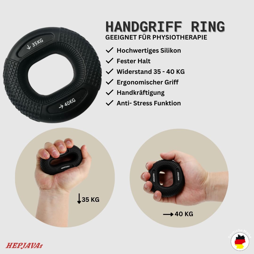 HEPJAVAs SIX-HANDKRAFT-SET 6in1 Handtrainer/Fingertrainer bestehend aus Griffkraft, Fingerdruck & Un
