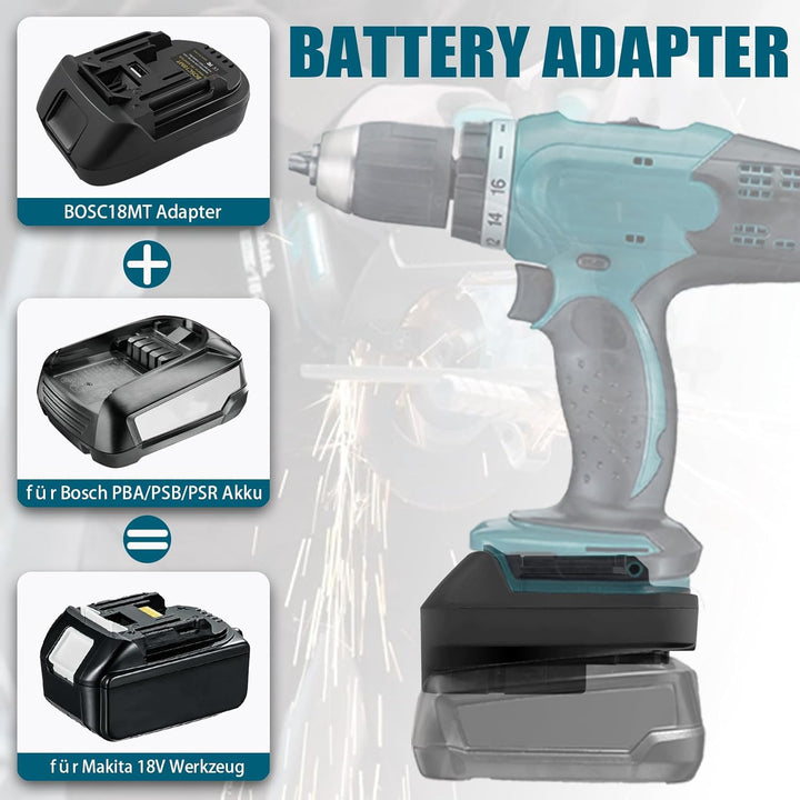 Adapter Konverter für Bosch PBA 18V Akku auf für Makita Elektrowerkzeug,BOSC18MT Batterieadapter für
