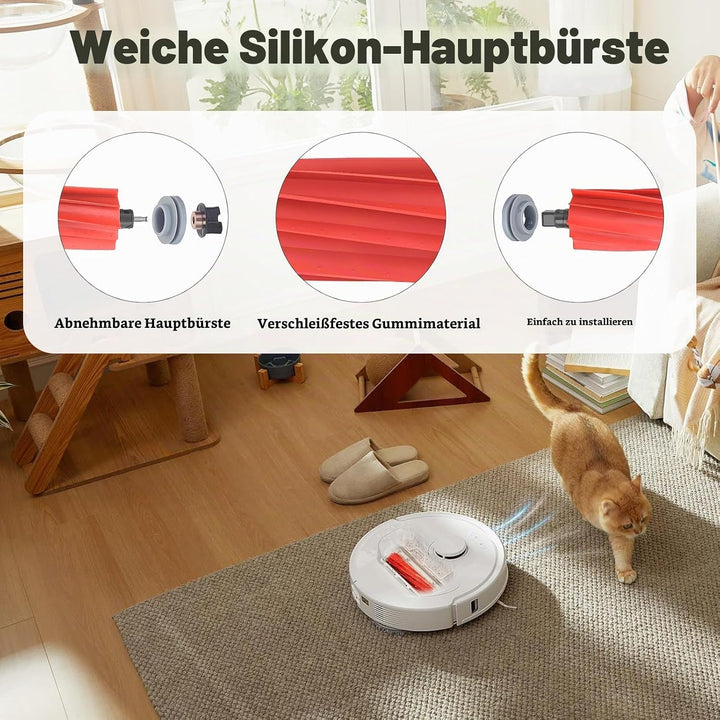Zubehörset für Roborock Qrevo S/Qrevo Pro/Qrevo MaxV/Qrevo Plus Staubsauger,2 Hauptbürsten, 4 HEPA-F