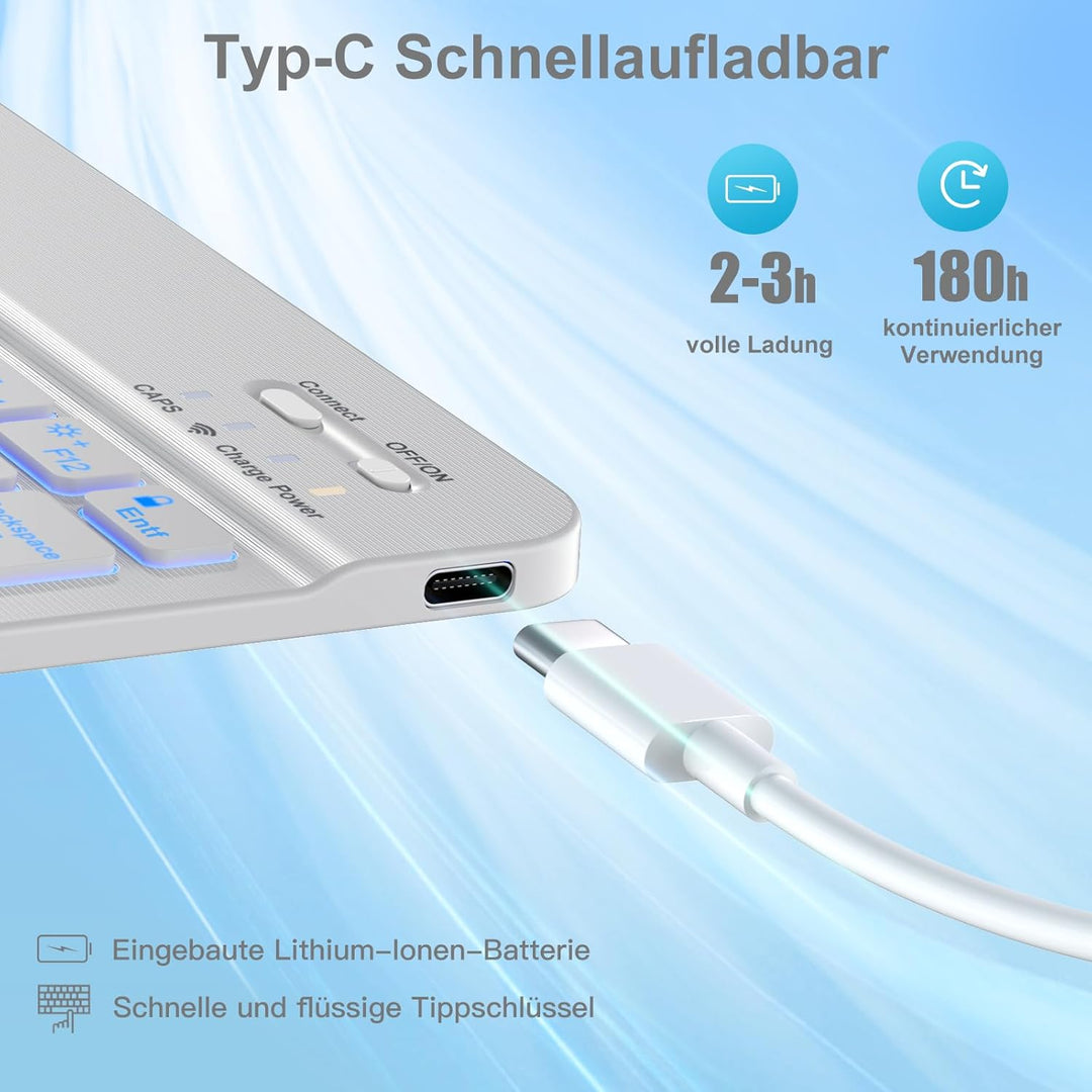 Vobafe Hülle mit Tastatur für iPad Air 11 Zoll 2025 2024 M3 M2/iPad Air 5 4 2022 2020 10,9 Zoll, 7 F