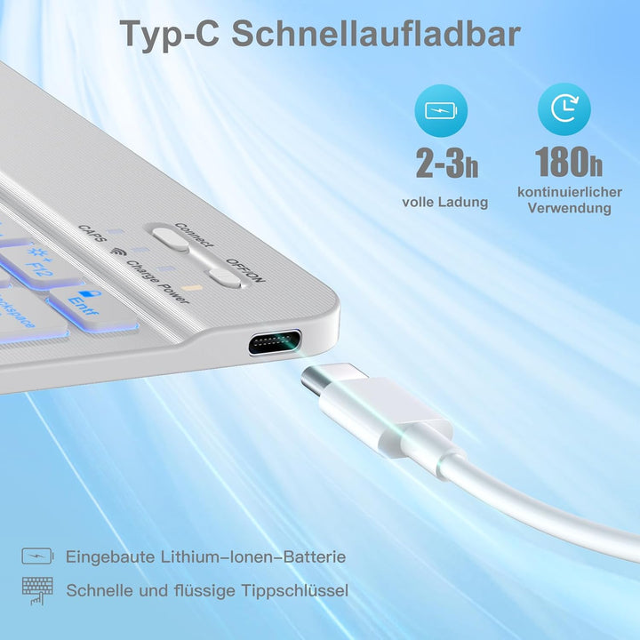 Vobafe Hülle mit Tastatur für iPad Air 11 Zoll 2025 2024 M3 M2/iPad Air 5 4 2022 2020 10,9 Zoll, 7 F