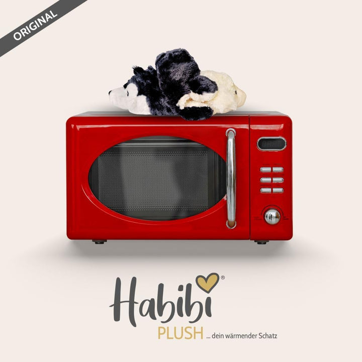 Habibi Plush Classic – 1863 Magic „Wolf/Schaf“ mit Hirsekörnerfüllung, verwandelbares Wärmestofftier