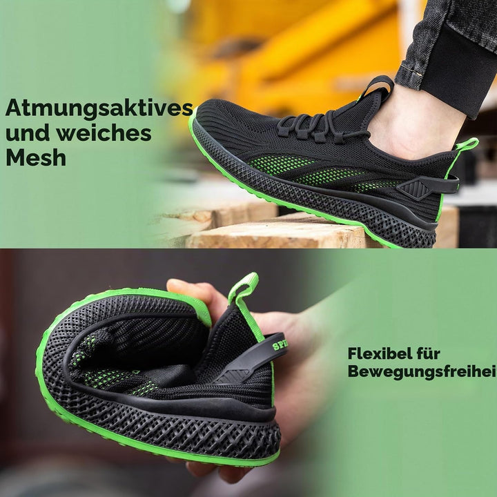 SPIEZ Unisex Sicherheitsschuhe mit Stahlkappe s1, Pannensichere leicht Arbeitsschuhe für Damen und H