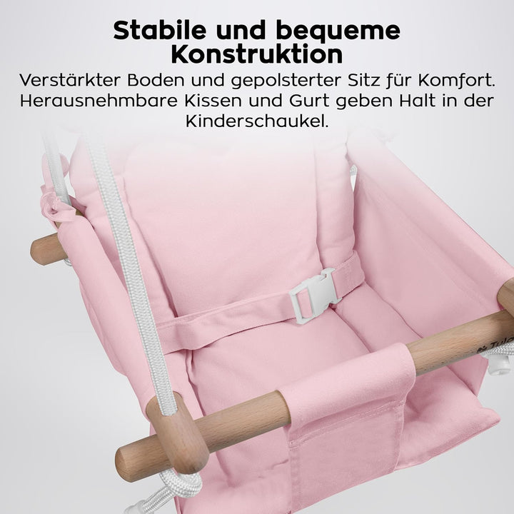 Tulano Hop 30 Rosa | Baby Schaukel Hängesitz für Kinder 6-36 Monate | Indoor & Outdoor | Sicherheits