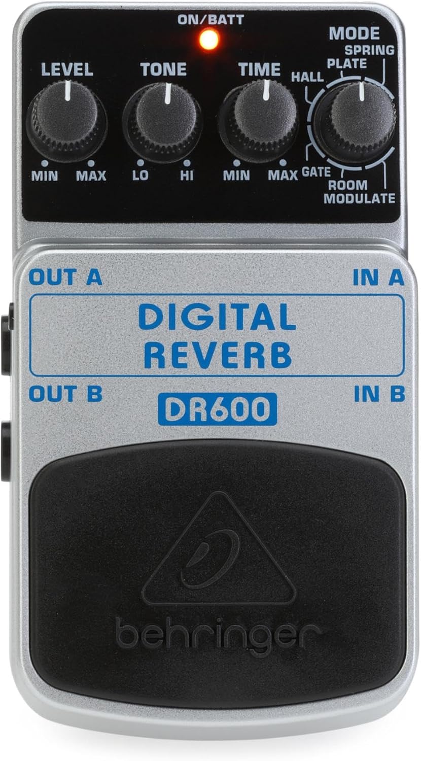 Behrimger DR600 Digitales Stereo-Reverb-Effektpedal DIGITAL REVERB DR600 Guitar Pedal, DIGITAL REVER