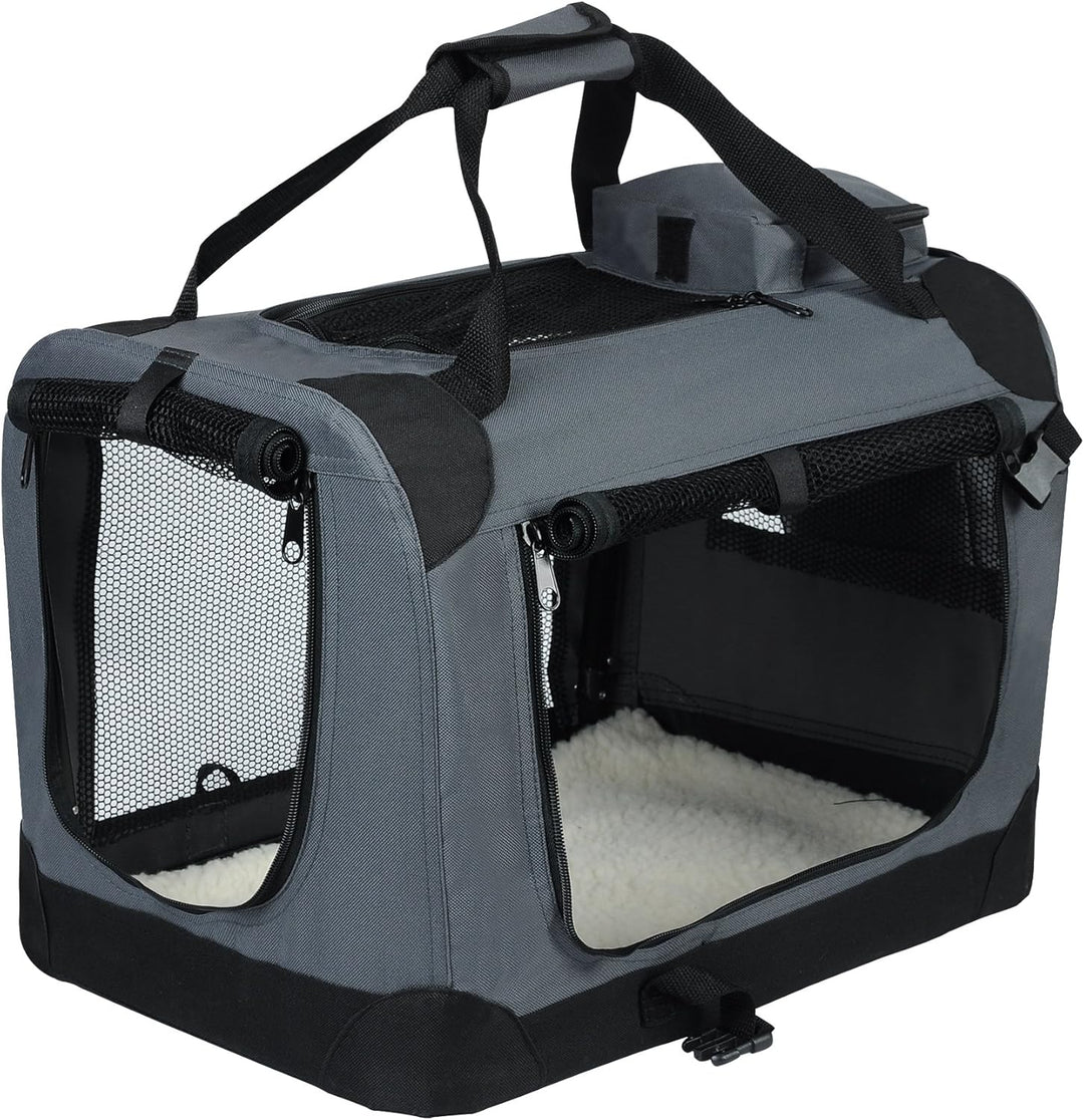 EUGAD Hundebox, Hundetransportbox faltbar Hundetasche, Transportbox für Hunde 60x42x42cm, Hundebox A