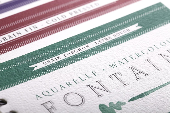 Clairefontaine 96417C Malblock, 4-seitig verleimt Aquarellpapier Feinkörnig, Fontaine/Hadern, 42 x 5