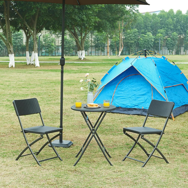 [en.casa] Klapptisch Mark Gartentisch Campingtisch klappbar 60 x 74 cm rund Picknicktisch Outdoor Ra