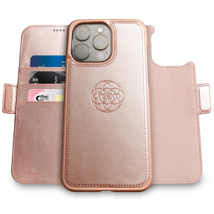 Dreem Fibonacci iPhone 14 Pro Max Brieftaschen-Etui / 2-in-1 stossfestes Etui und abnehmbares Folio