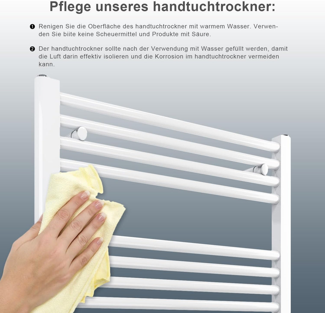 Heizkörper Badheizkörper 1800x400 mm Handtuchheizkörper Mittelanschluss Rundrohr Handtuchwärmer Heiz