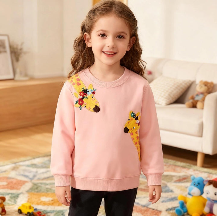 Codkkre Sweatshirt Mädchen Pullover für Kinder Süss Cartoon Sweater Mädchen Langarmshirts aus Baumwo