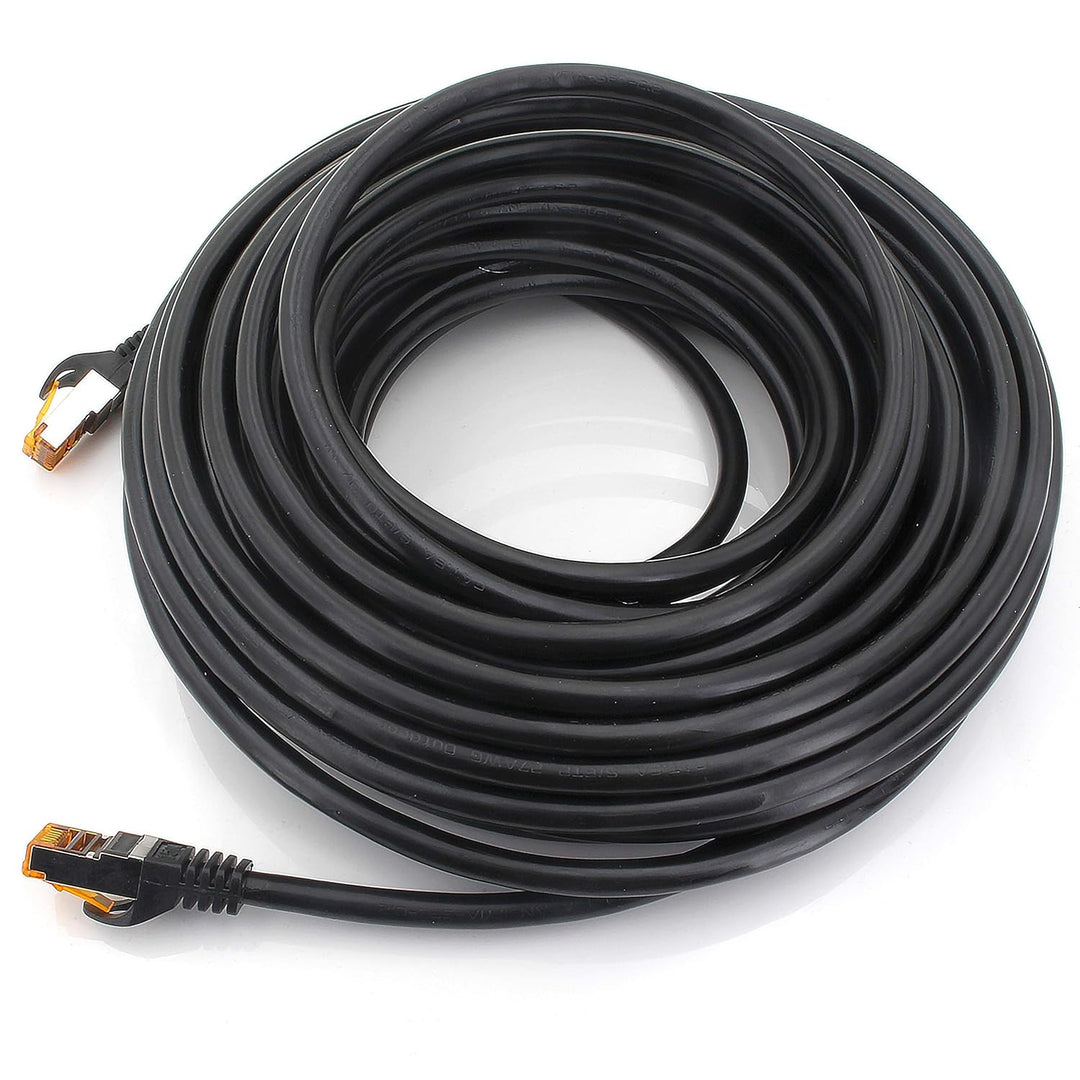 1aTTack.de 368262 Cat.6a Outdoor Netzwerkkabel 45m - schwarz - Cat6a Patchkabel (SFTP PIMF) 10 Gb/s