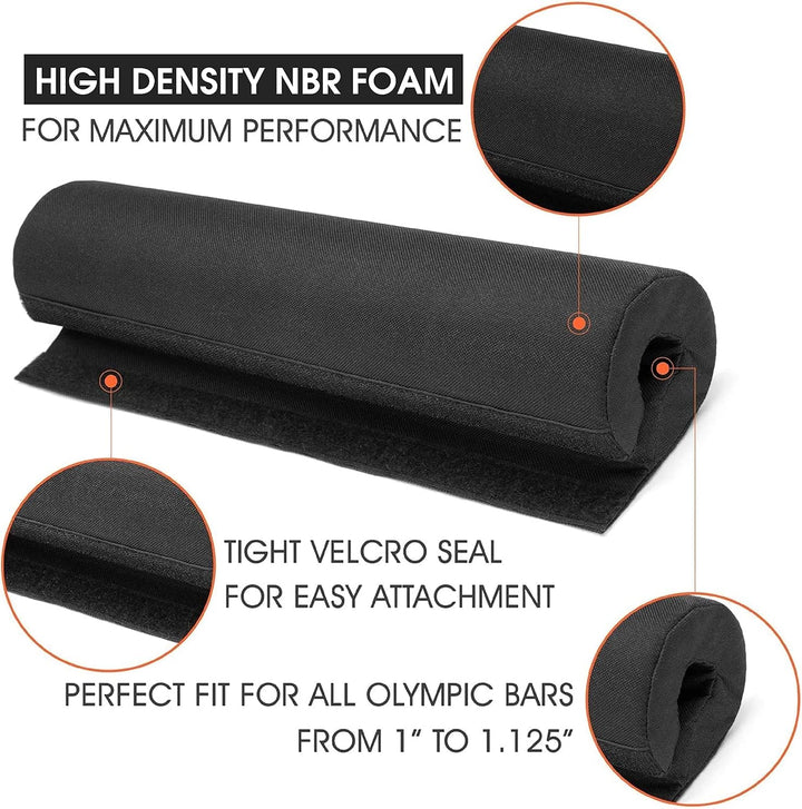 Yes4All Langhantel mit dickem Schaumstoff und Nylonpolster, Schulterpolster für Ausfallschritte, Kni