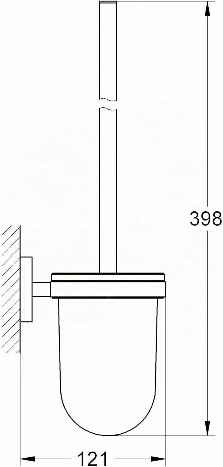 GROHE Essentials - Toilettenbürstengarnitur (Wandmontage, pflegeleicht, langlebig) , rund, chrom, 40