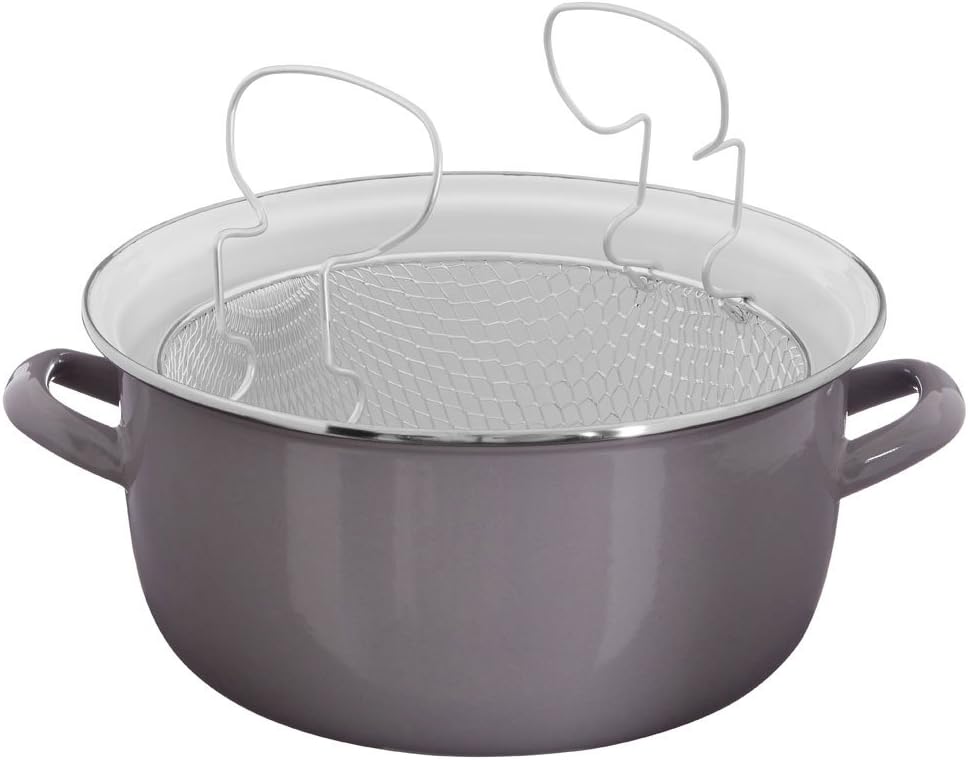 Premier Housewares 0102117 Fritteuse, Glas, Metall, 5 liters, grau, H16 x W33 x D27cm Grau Fritteuse