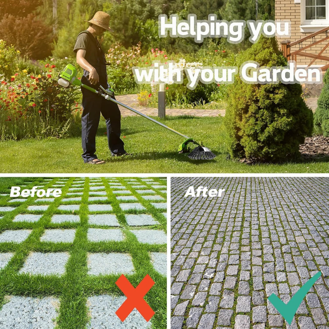 Unkrautbürste Freischneider, Universelle Wildkrautbürste für Motorsensen 25,4 mm Bohrung Drahtbürste