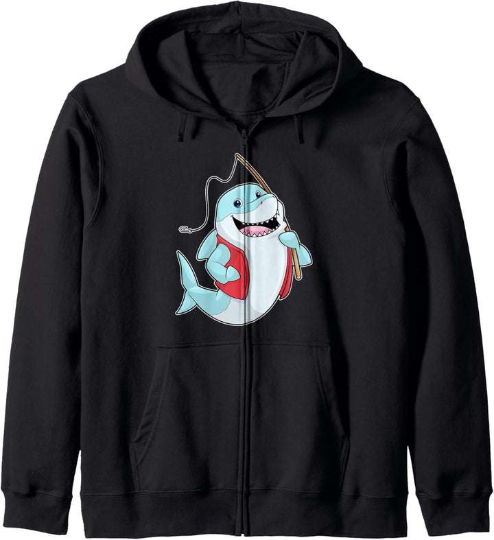 Hai Angeln Angler Angel Kapuzenjacke