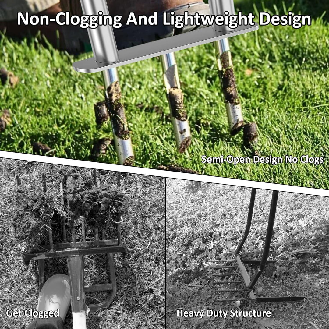 Manueller Kern Rasenbelüfter Werkzeug, 2-in-1 Rasenentkernbelüfter & Rasenbelüfter Spikes, mit 3 aus