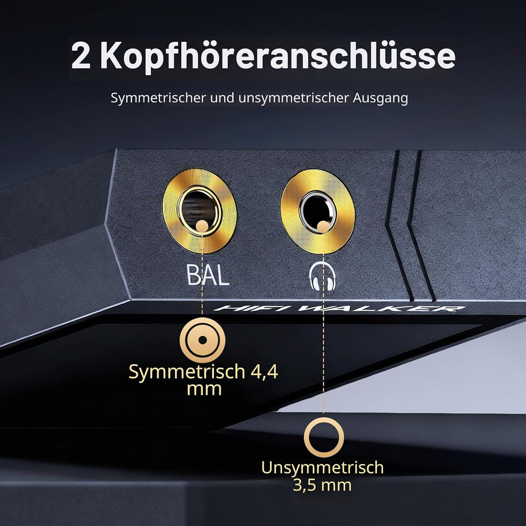 HIFI WALKER H20 Ultra HiFi MP3 Player mit Bluetooth 5.1, ES9038Q2M DAC, 32bit/192kHz, DSD, 4-Zoll-To