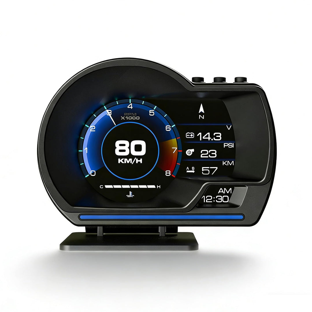 Geloo Head Up Display, Universal Geschwindigkeitsmesser Auto HUD OBD2 + GPS Dual System Digital Tach