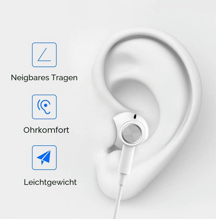 Hochauflösende In-Ear-Kopfhörer mit Kabel, extra Bass, geräuschisolierend, mit Mikrofon, für iPhone,