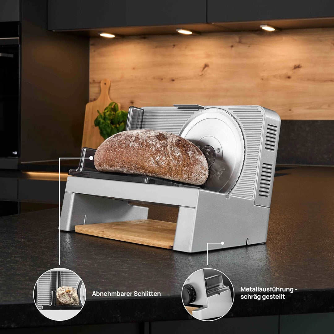 ritter varido 5 Elektrischer Allesschneider &amp; Brotschneidemaschine aus Metall mit ECO-Motor, Made in