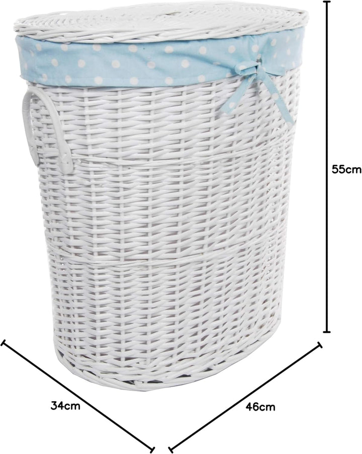DVIer Wäschekorb, Weide weiss 46x34 H.55cm 23WOval-b
