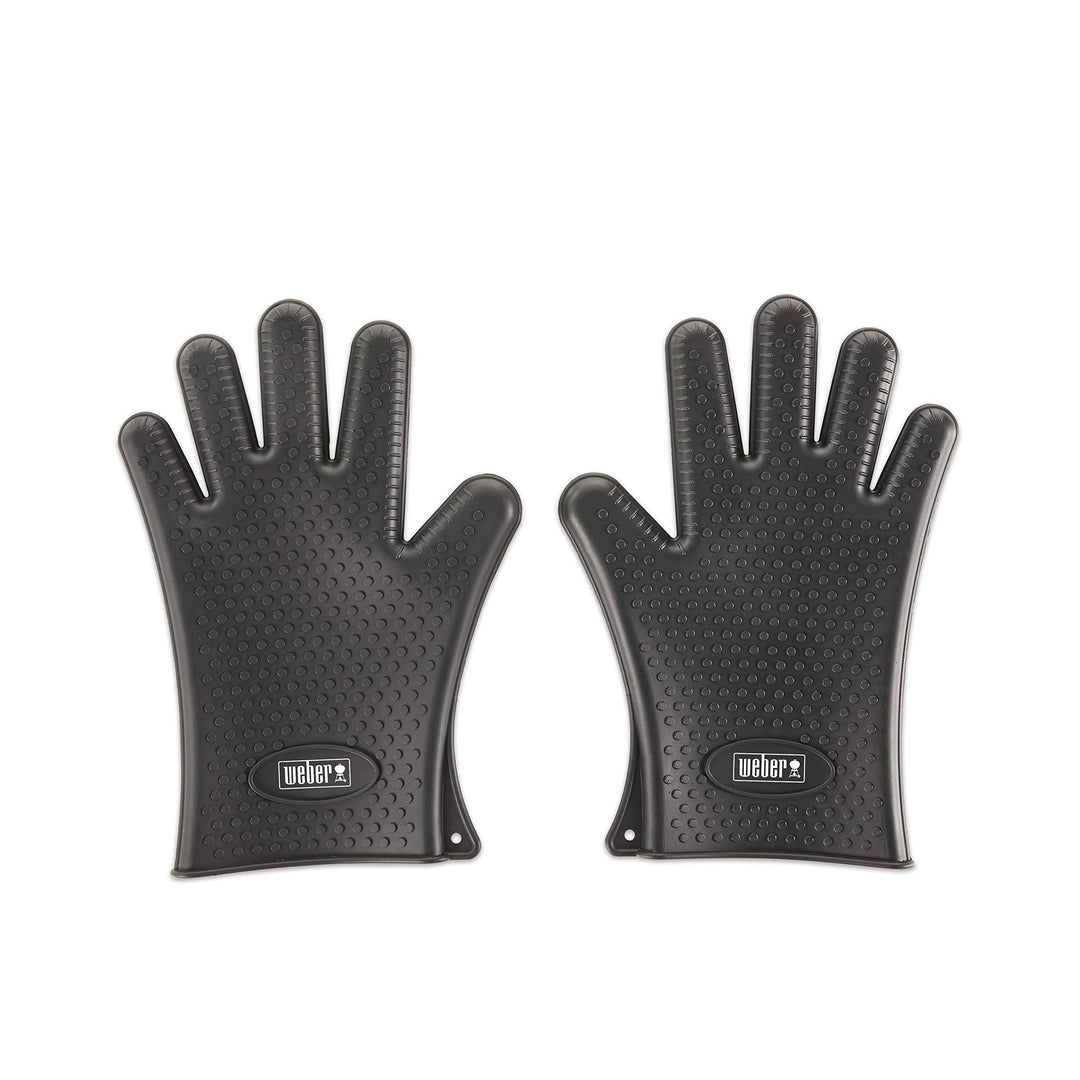 Weber 7017 Silicone Grilling Gloves, Black Einzelbett, Einzelbett