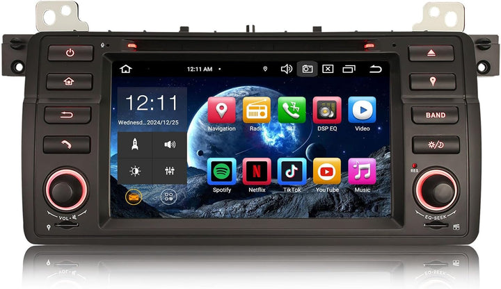 Erisin 7 Zoll 8-Kern 4GB RAM 64GB ROM Android 12 Autoradio Bluetooth GPS für BMW 3er E46 318i 320i M