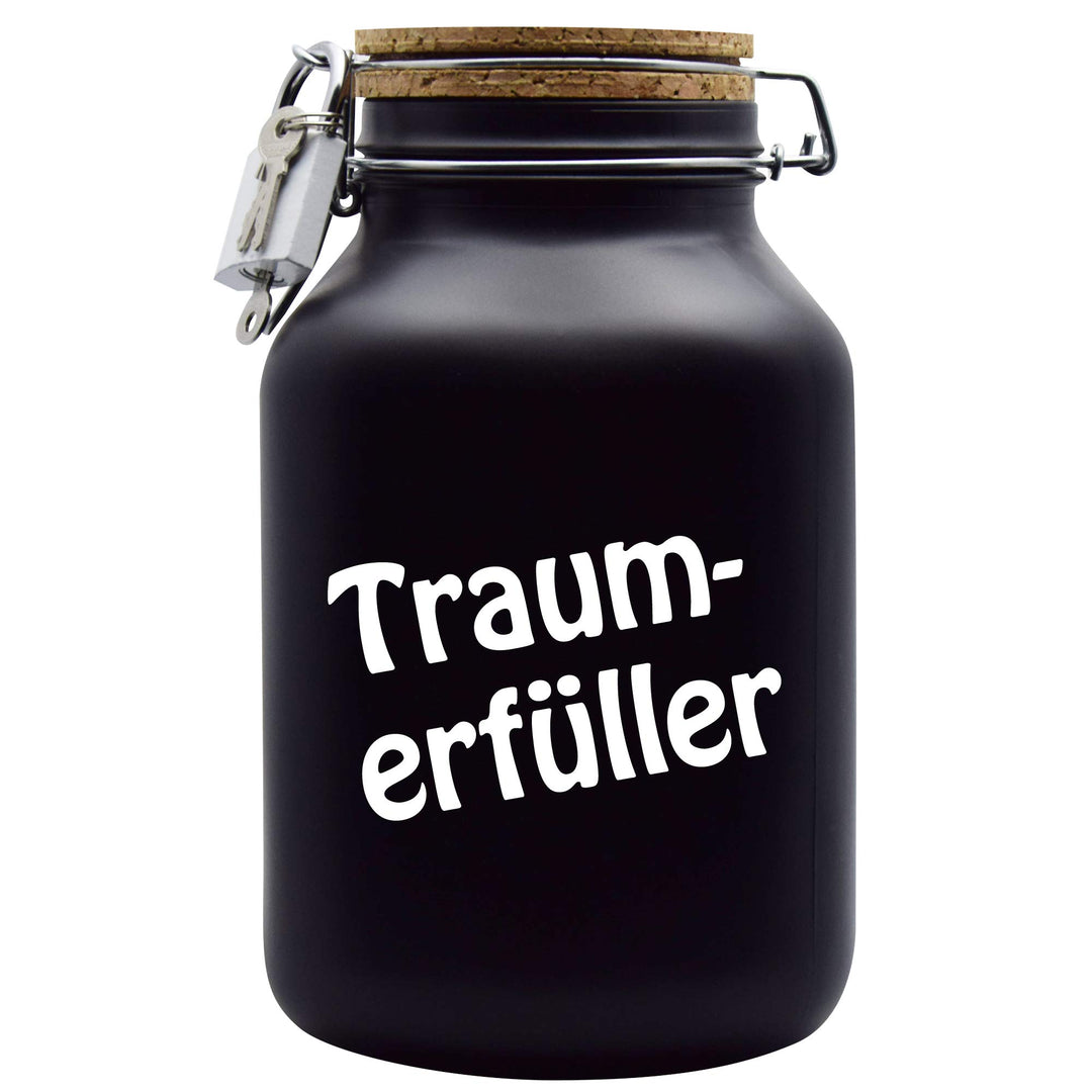 Spardose Traumerfüller Geld Geschenk Idee Schwarz XXL