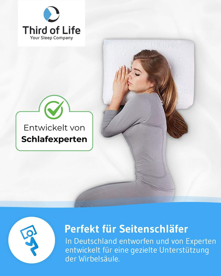 Seitenschläferkissen GIANFAR | Orthopädisches Nacken-Stützkissen | Ultrafresh Memory-Foam gegen Nack