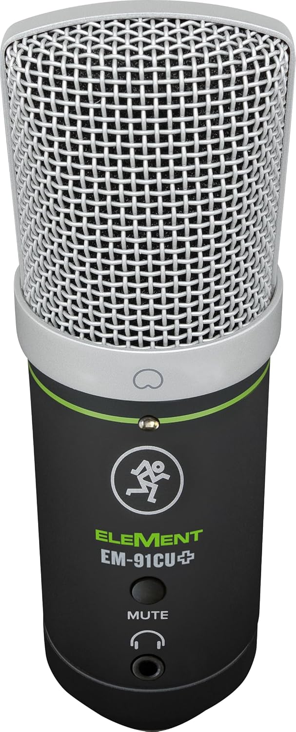 Mackie EM-91CU+ USB Kondensator Mikrofon (24-Bit/96kHz,) mit Mikrofonspinne, Schwarz