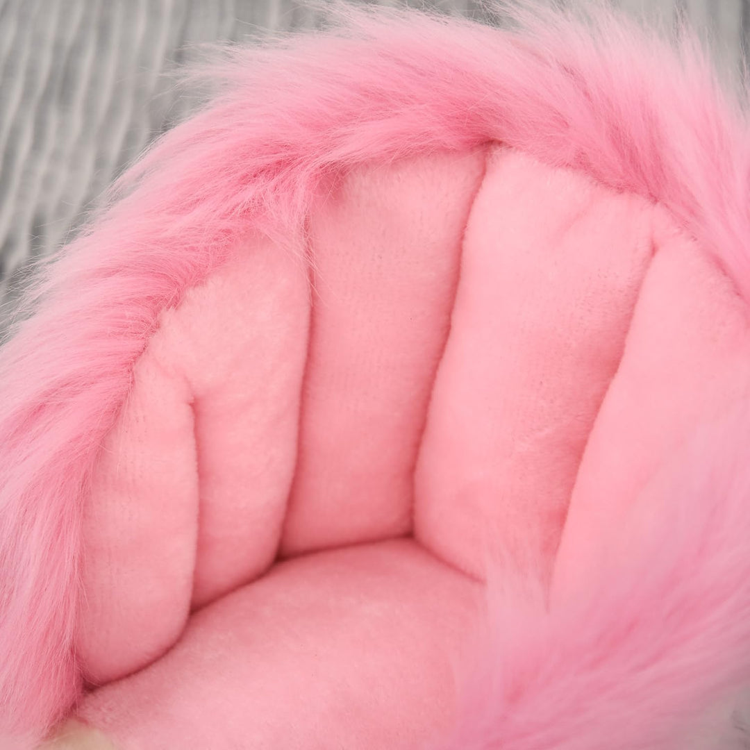 HOMCOM Schaukelpferd Schaukeltier mit Sound Effekt, Haltegriffen, Plüsch Baby Schaukelspielzeug Scha