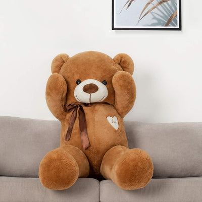 YunNasi Teddybär Gross Riesen Teddy Bär Plüschbär Kuschelbär 100cm/39 Inches Stofftier mit Bänder Ge