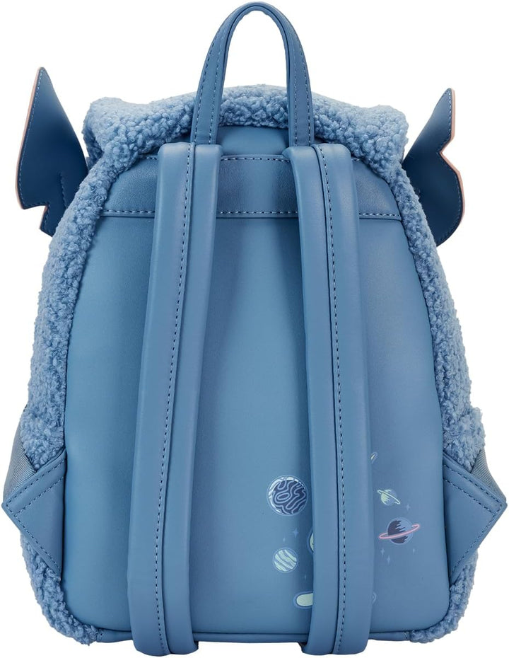 Loungefly Disney Stitch Plush Sherpa Double Strap Shoulder Bag, Mehrfarbig/Meereswellen (Ocean Tides