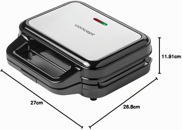 CONCEPT Hausgeräte Sandwichmaker mit austauschbaren Platten 4 in 1 SV3070, 900 W, schwarz