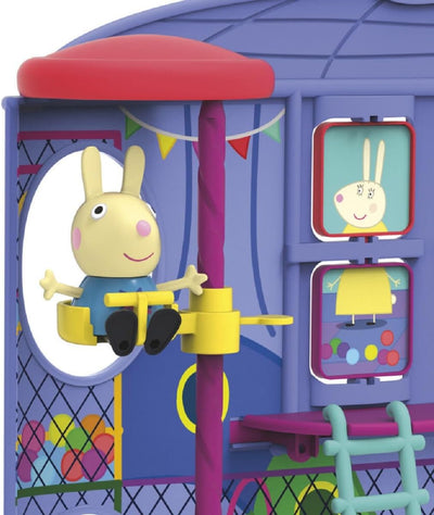 Peppa Pig Entertainment Center Spielset mit 2 Figuren Peppa und Rebecca Rabbit 7cm Hoch mit 8 Zubehö