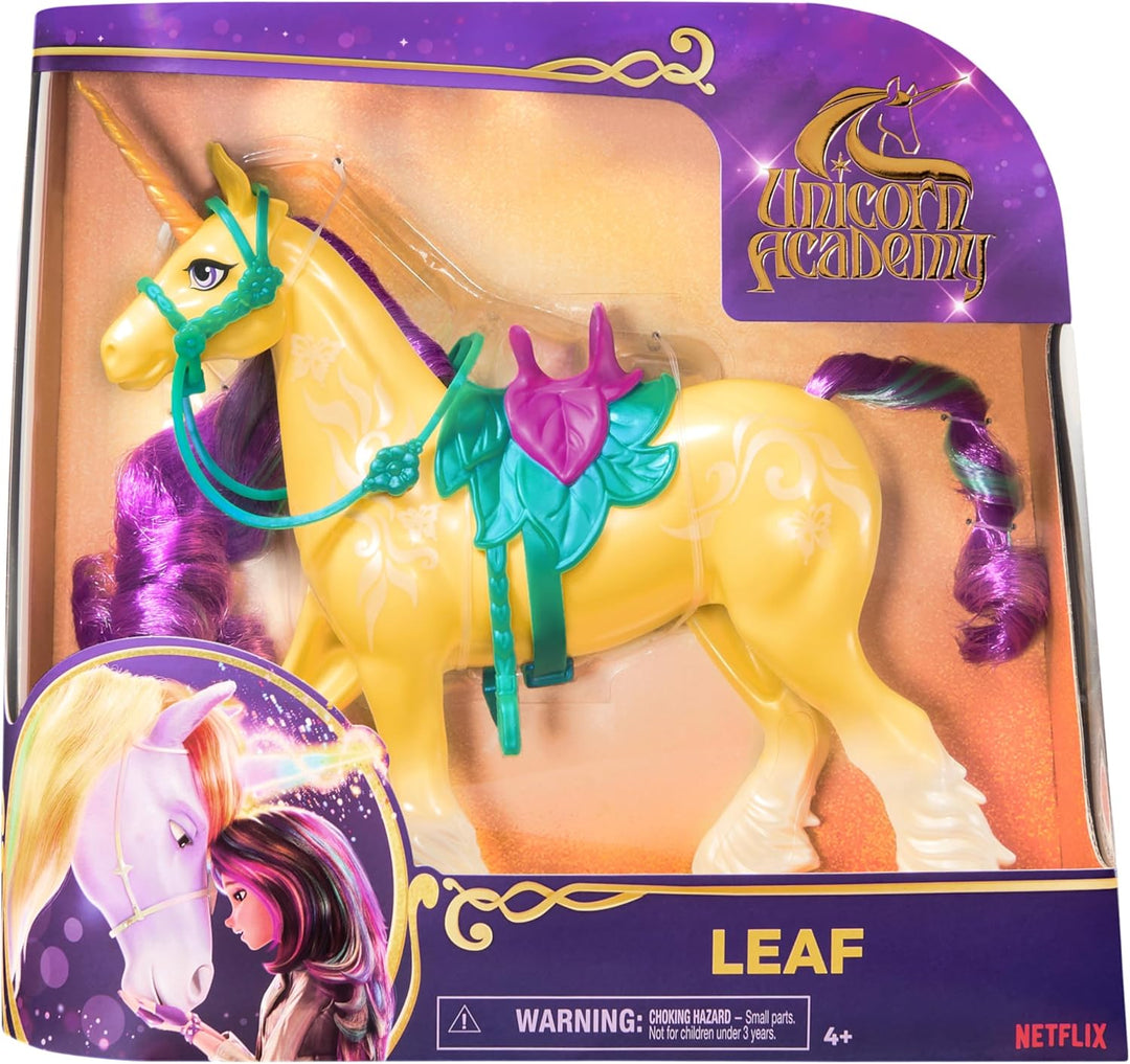 Unicorn Academy Einhorn Leaf - ca. 28 cm grosses Einhorn von Ava zur beliebten Netflix-Serie, mit be