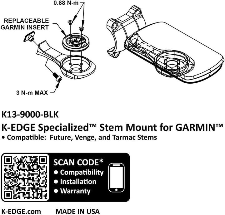 K-EDGE Future Computerhalterung für spezielle Vorbauten und Lenker (Garmin Mount) Garmin Halterung,