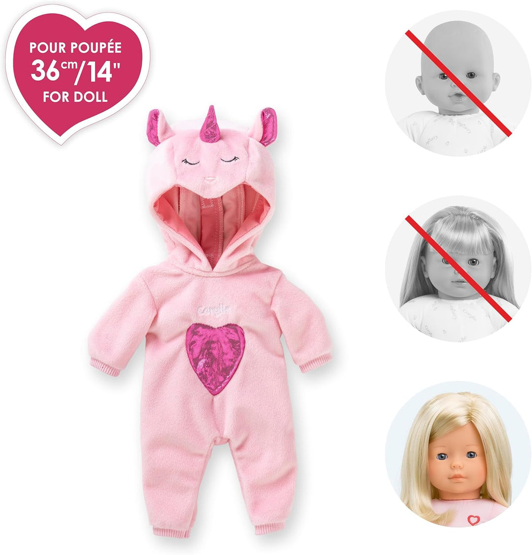 Einhornpyjama pink, für alle 36cm MaCorolle Ankleidepuppen, ab 3 Jahre