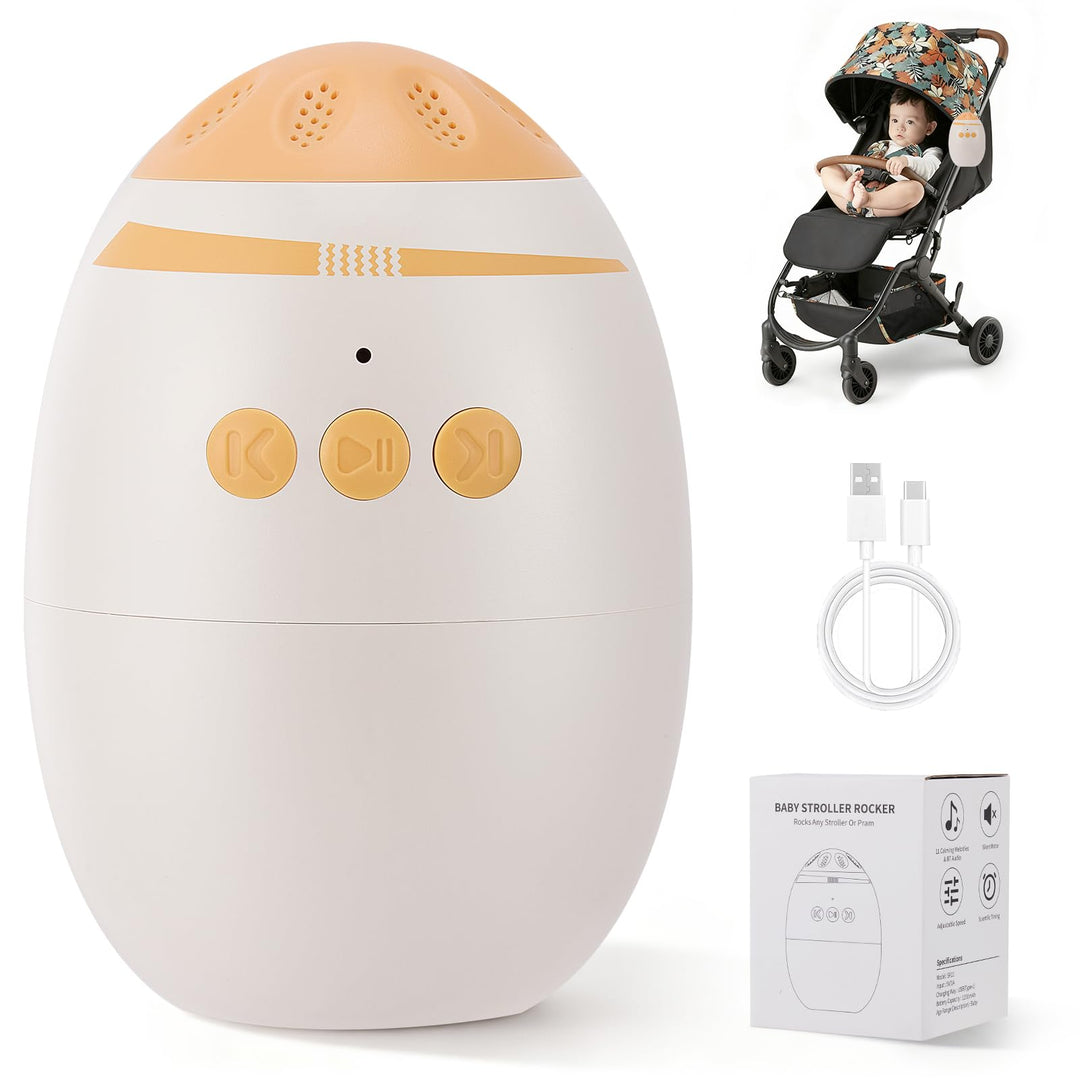 Kinderwagenschaukler, White Noise Machine Baby mit Baby Rocker 11 Beruhigende Klänge, Wiederaufladba