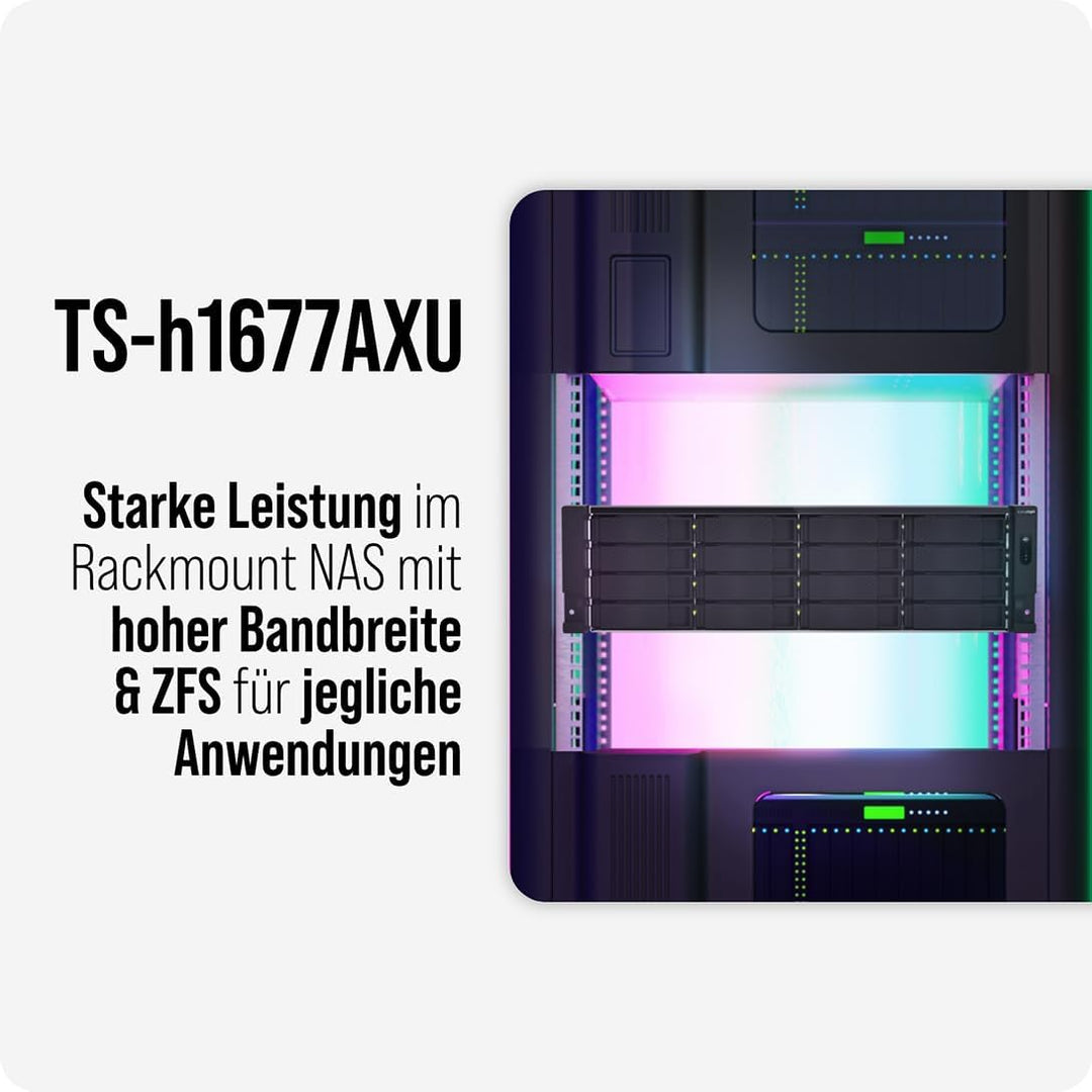 QNAP TS-h1677AXU-RP-R7-32G | 16-Bay 3,5"/2,5"-inch SATA, Ryzen Pro CPU, 2 x 2.5 GbE + 2 x 10GbE Base