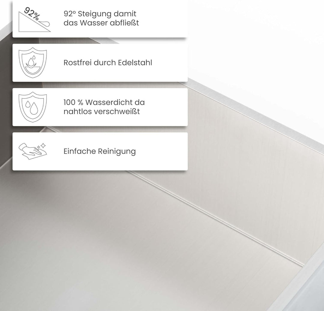Wandnische Edelstahl 30x100x12cm wandbündige Nische – Moderne Duschnische, Keine Fliesen Erforderlic