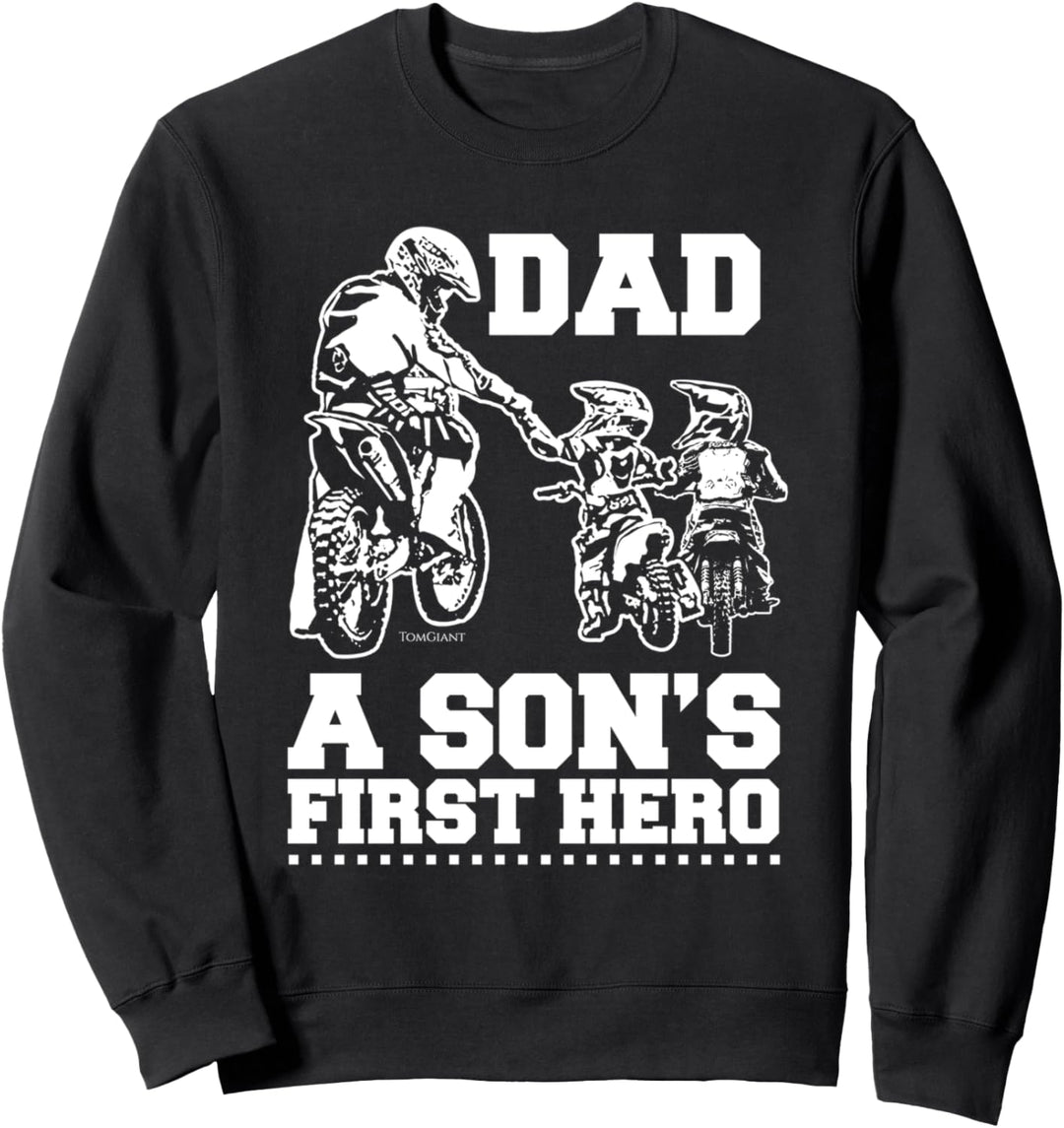Motocross Dirt Bike Motorrad Superheld Vater Sohn Geschenk Sweatshirt