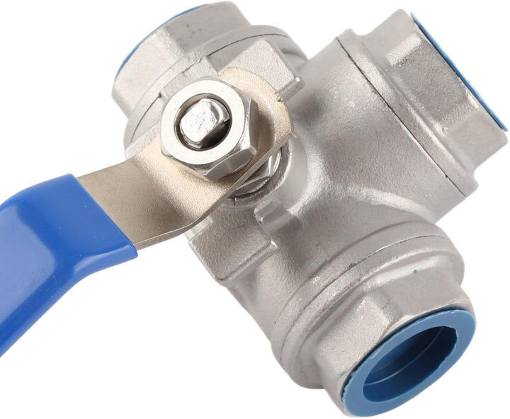 TOPINCN 3-Wege Kugelhahn Edelstahl SUS304 Rohr Dreiwege T-Typ Ventil Innengewinde 3/4 "DN20 Mit Verr