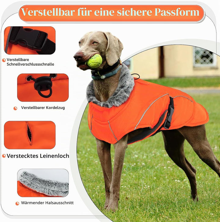 Mantel Hund Wasserdicht, Jacke Hund Winter Hundeweste Warm Winter Hunde Fleecejacke Hundemantel Wint