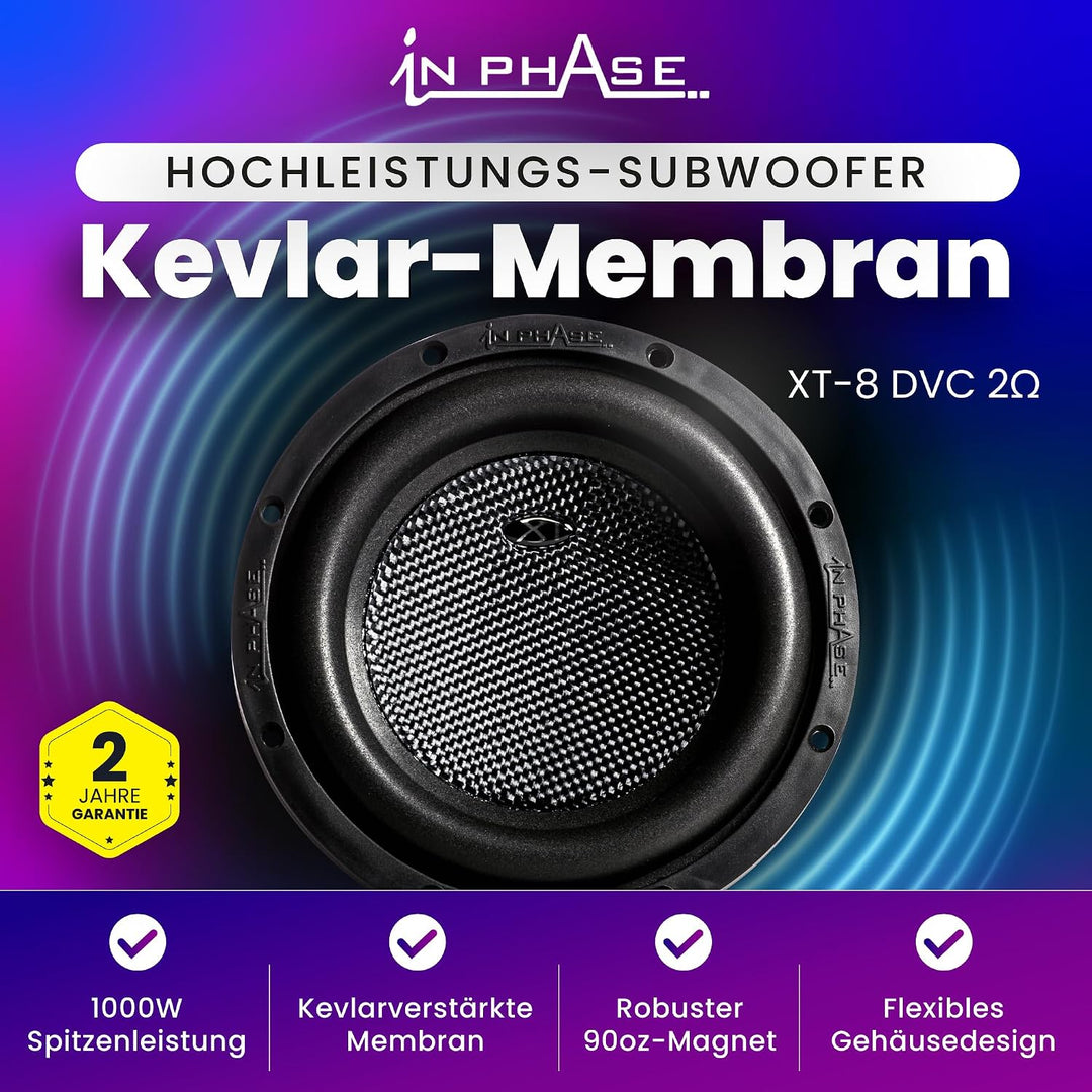 In Phase XT - 8 20.32 cm 1000W Peak Power Subwoofer XT-8, XT-8