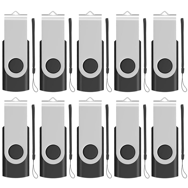 EASTBULL Einklappbarer 4GB USB 2.0 Transmemory Memory Stick, 10 stück Schwarz 4GB Schwarz, 4GB Schwa