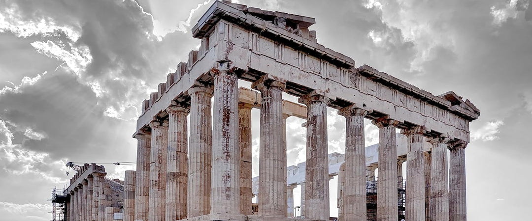Glasbild Panorama | Wandbild aus Echtglas | Propyläe von Akropolis in Athen | 120x50 cm | inkl. Aufh
